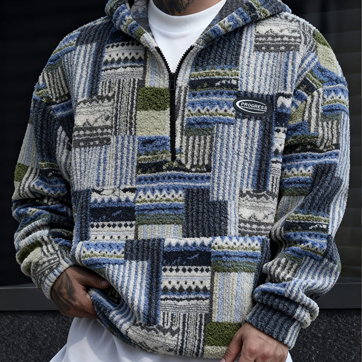 Desmond | Cosy Patterned Half-Zip Pullover