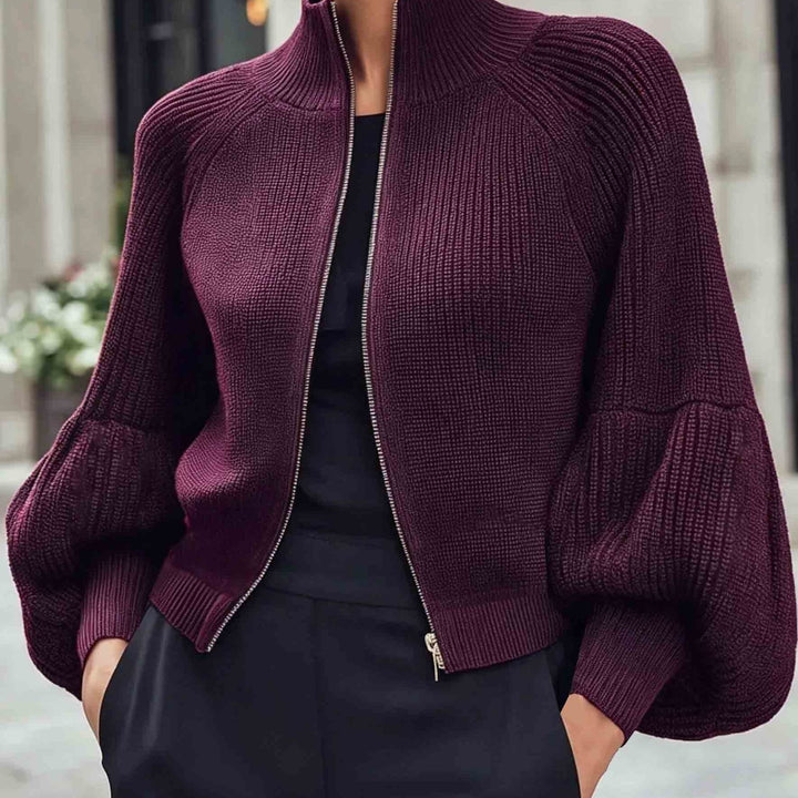 Anthea | Cropped Zip-Up Cardigan