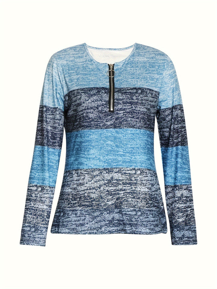 Marissa | Colour-Block Quarter-Zip Top