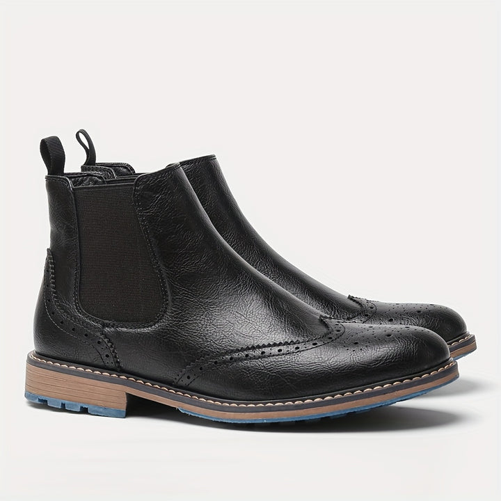Reginald | Refined Brogue Chelsea Boots
