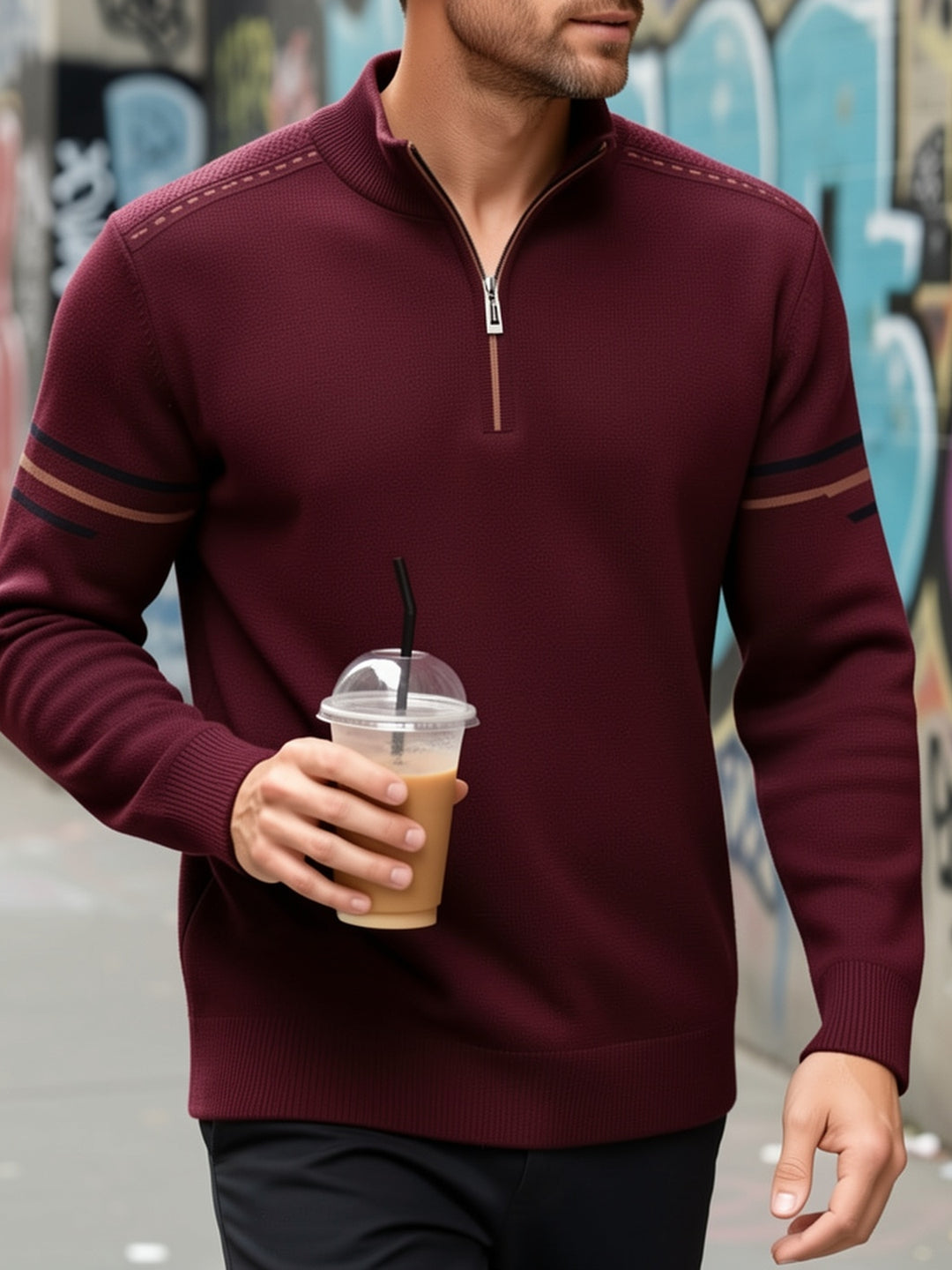 Alden | Zip-Neck Knit Sweater
