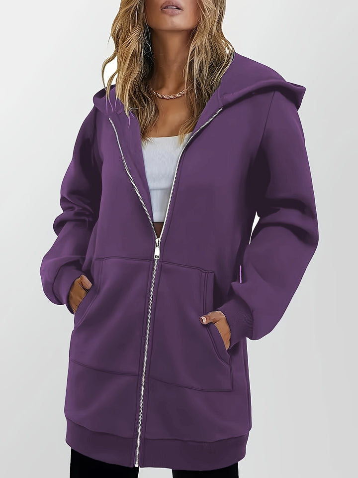 Sloane | Longline Hooded Zip Jacket