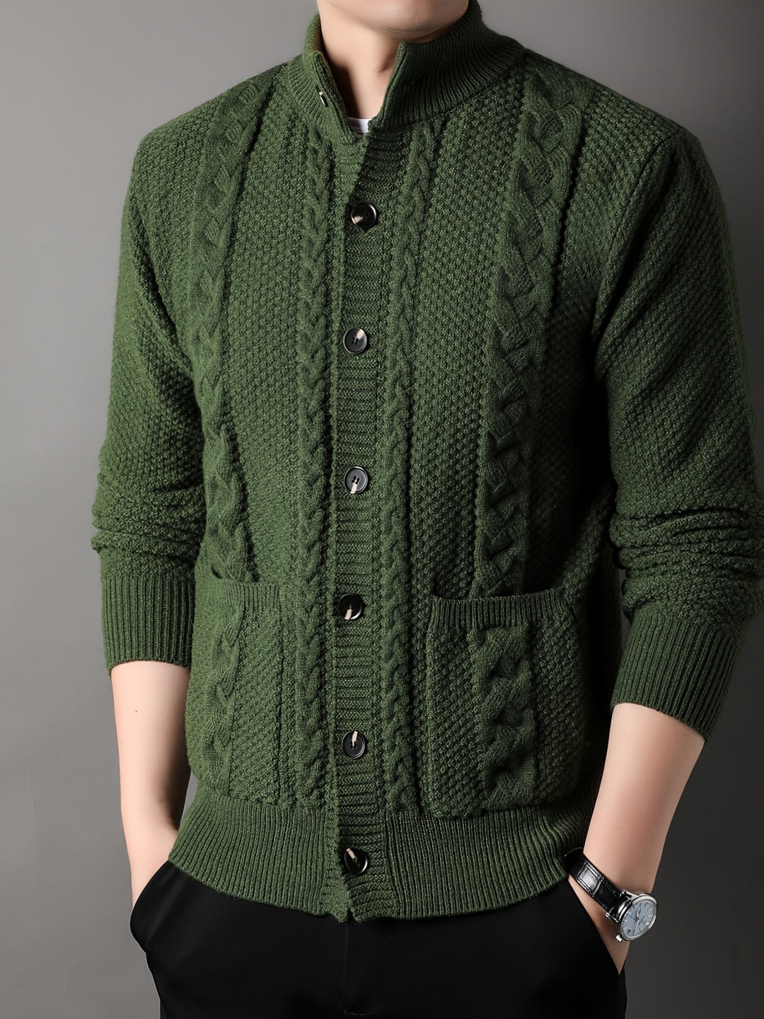 Percival | Textured Button-Front Cardigan