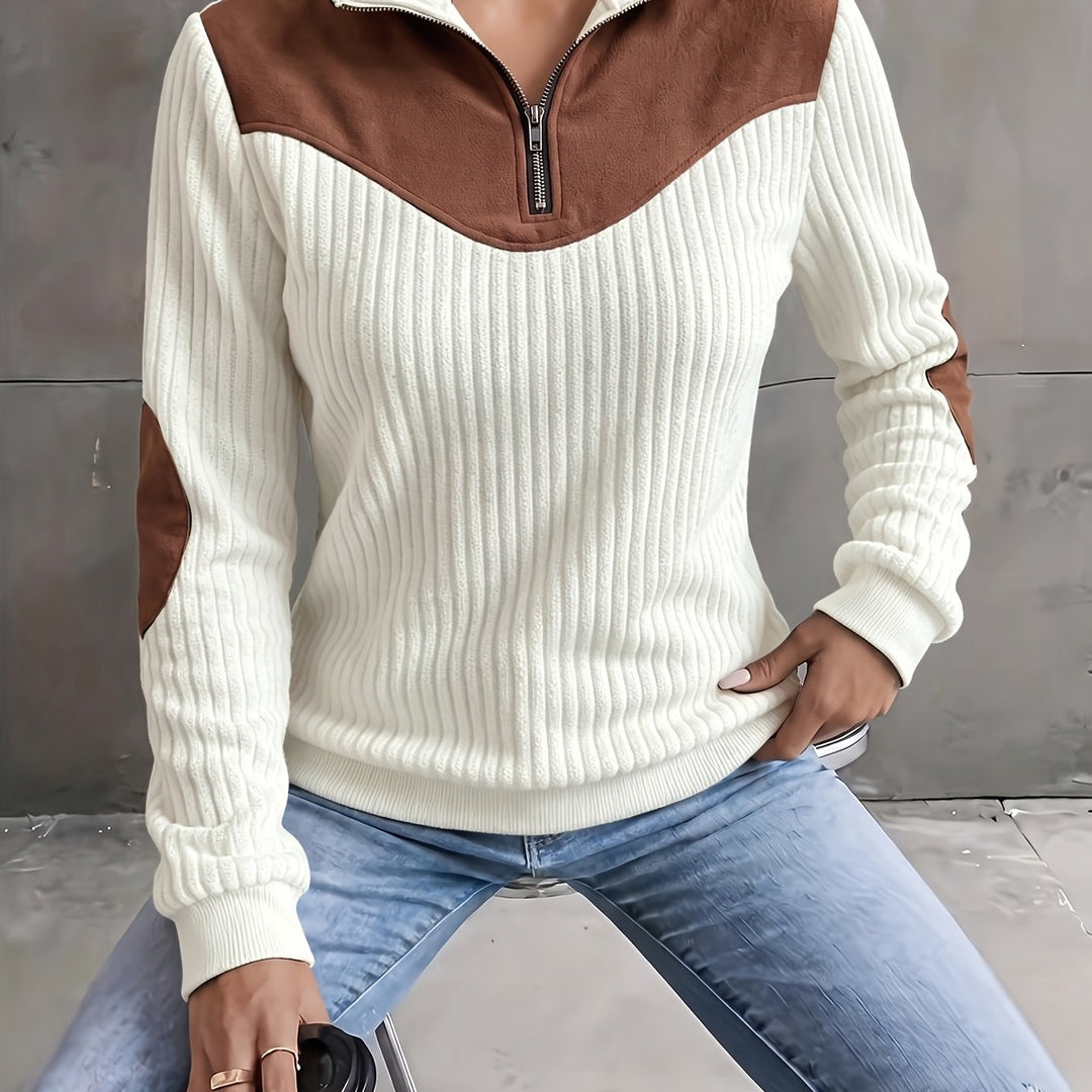 Everly | Half-Zip Ribbed Pullover