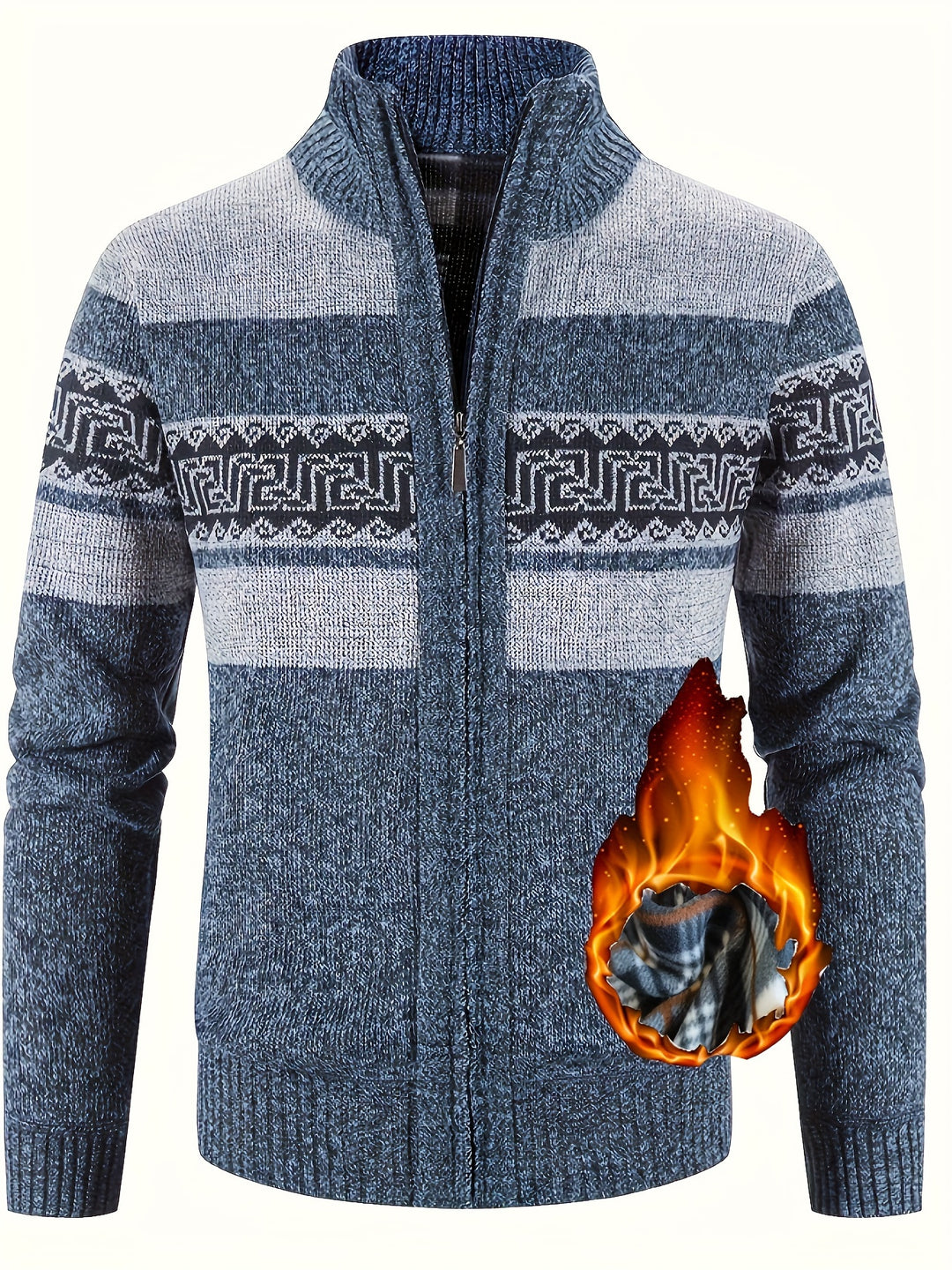 Brooks | Patterned Full-Zip Cardigan