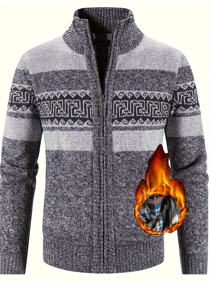 Brooks | Patterned Full-Zip Cardigan