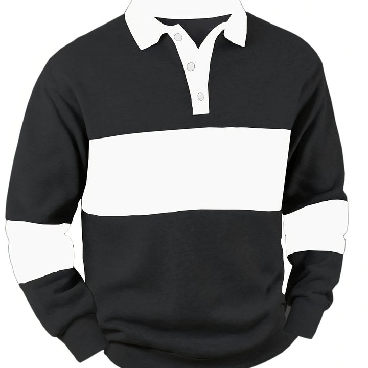 Nolan | Colour-Block Long Sleeve Polo Shirt