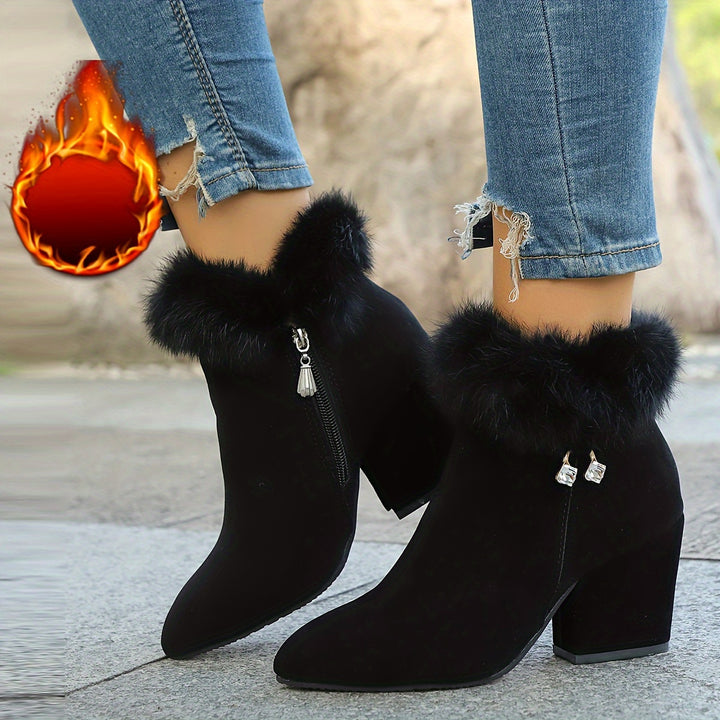 Fleur | Elegant Block-Heel Ankle Boots