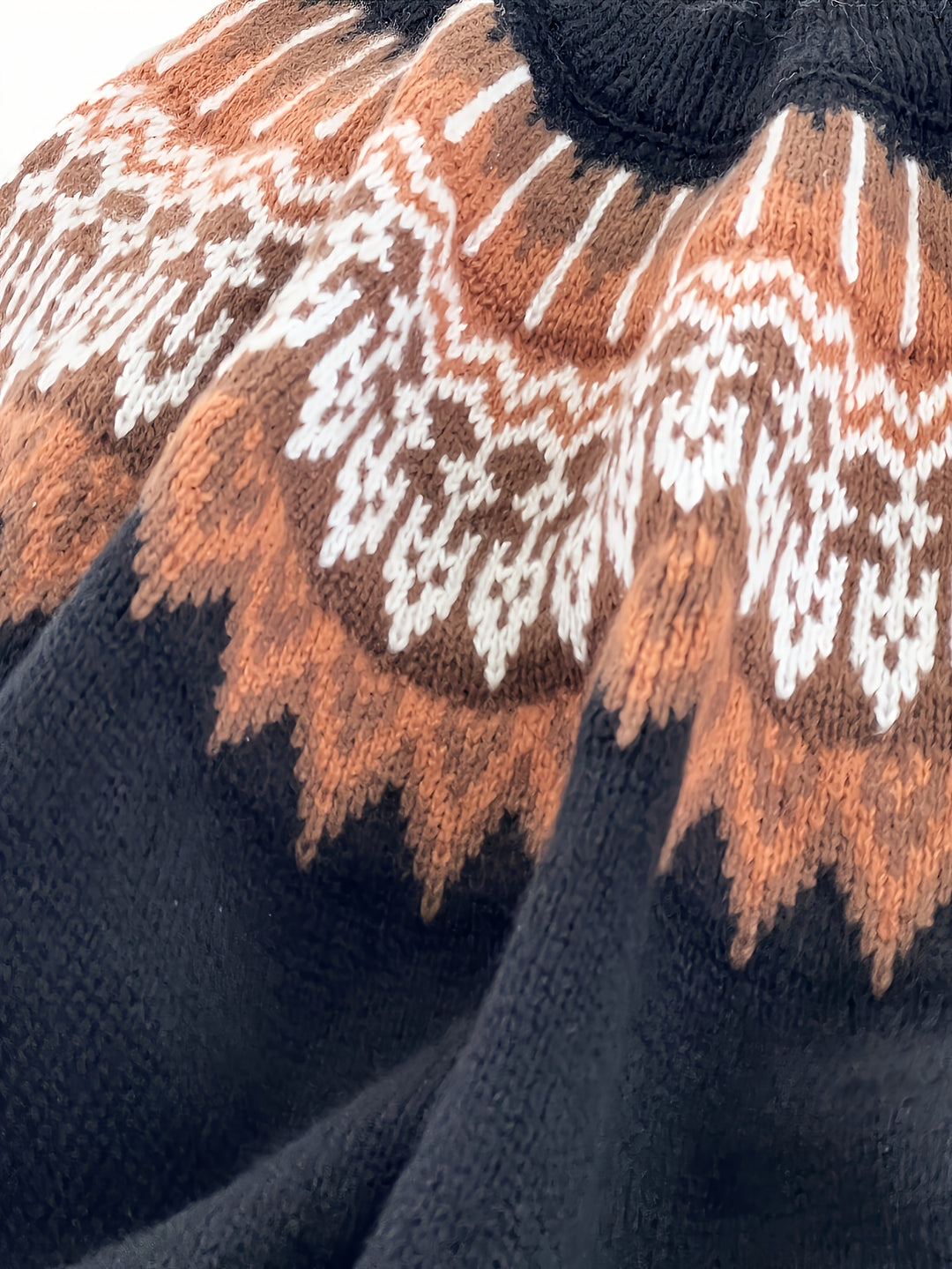 Sylvia | Chunky Jacquard Round Neck Sweater