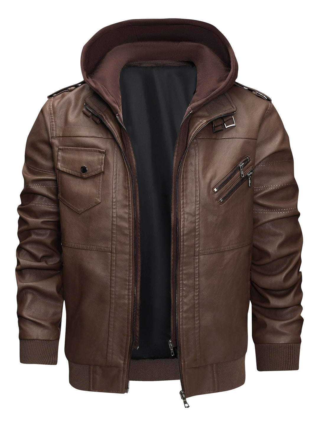 Donovan | Layered Hooded Moto Jacket