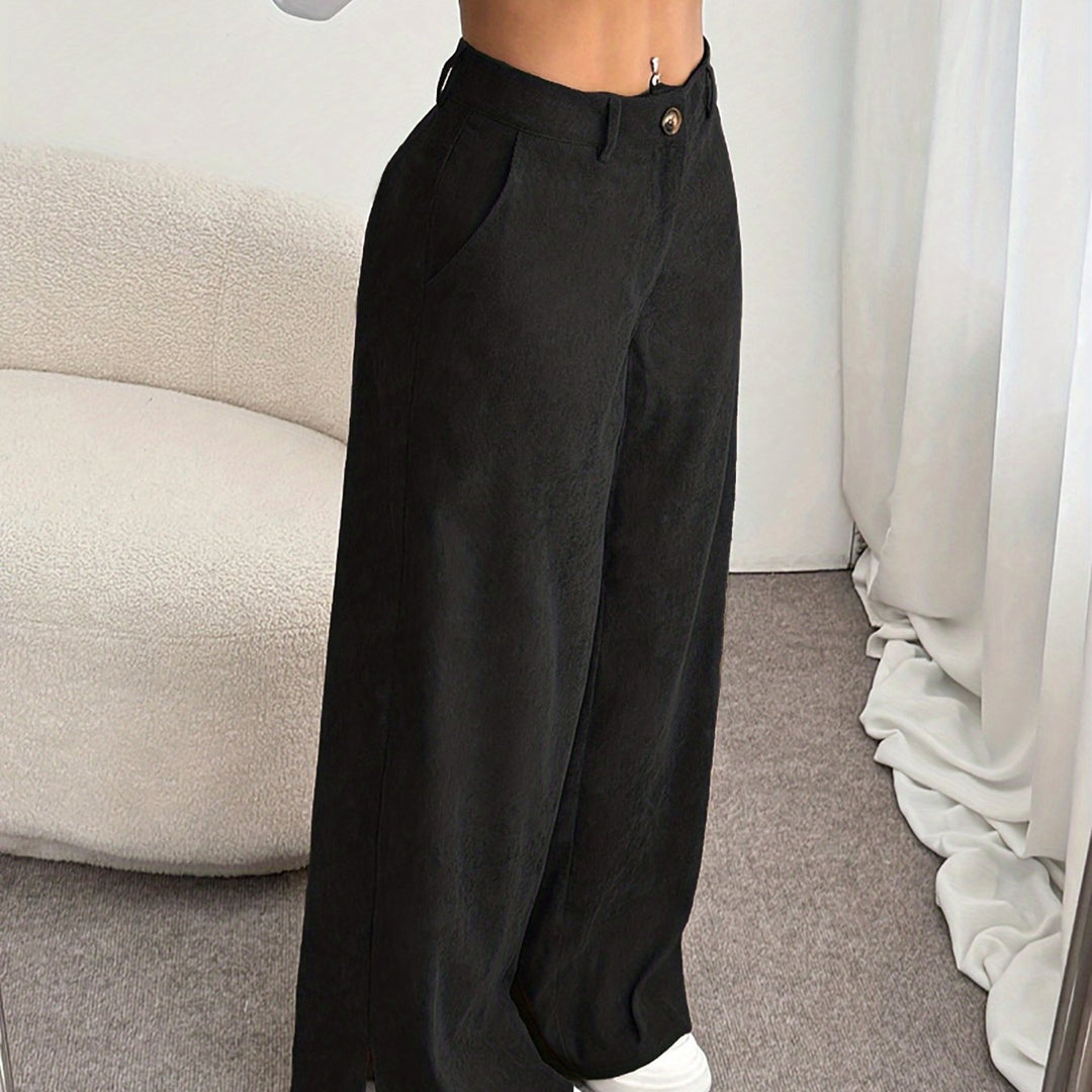 Celia | High-Waisted Straight-Leg Trousers