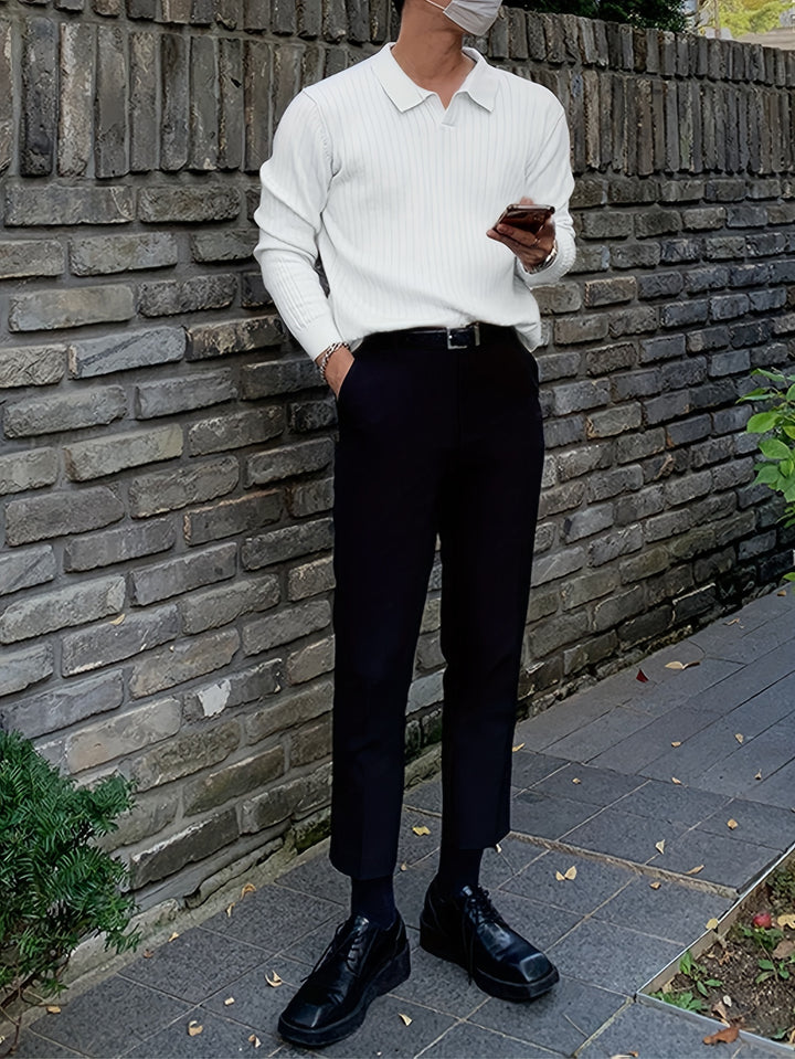 Leopold | Refined Ribbed Collared Jumper