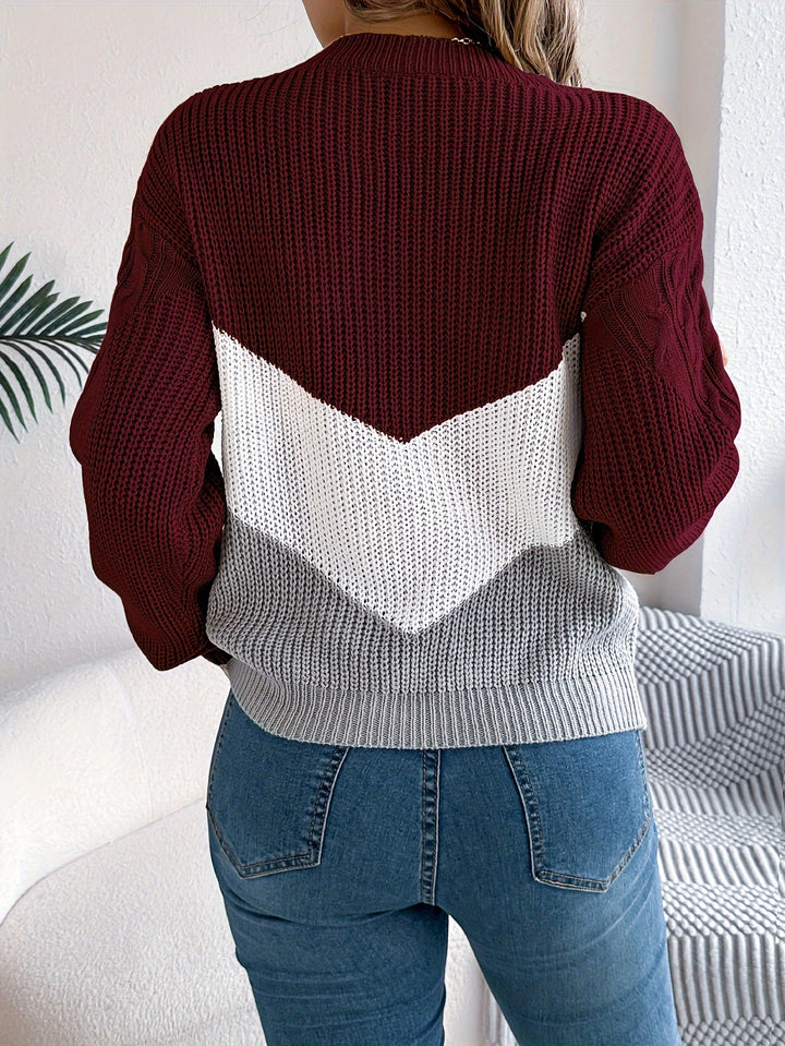 Noreen | Colour-Block Knit Sweater