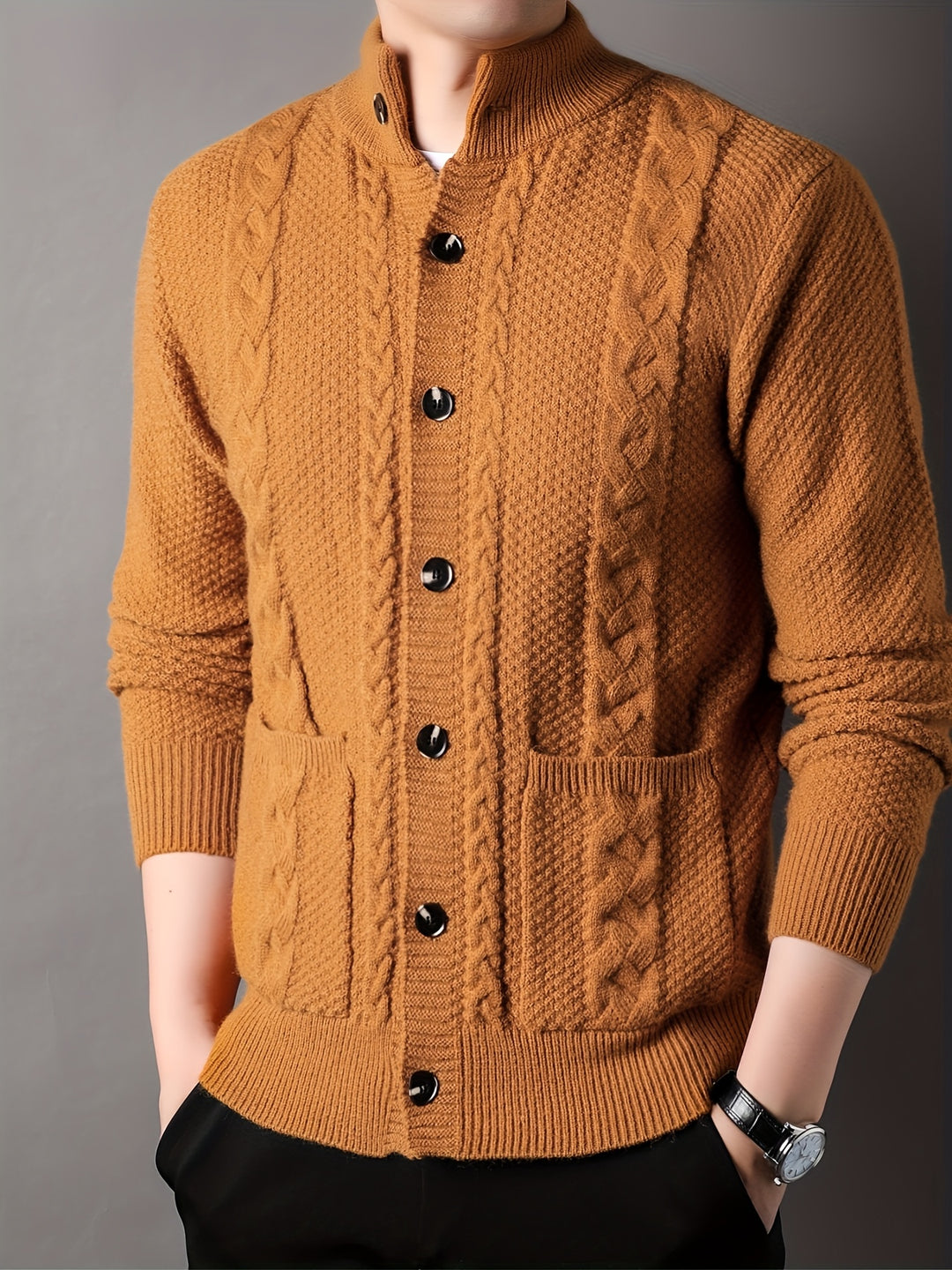 Percival | Textured Button-Front Cardigan
