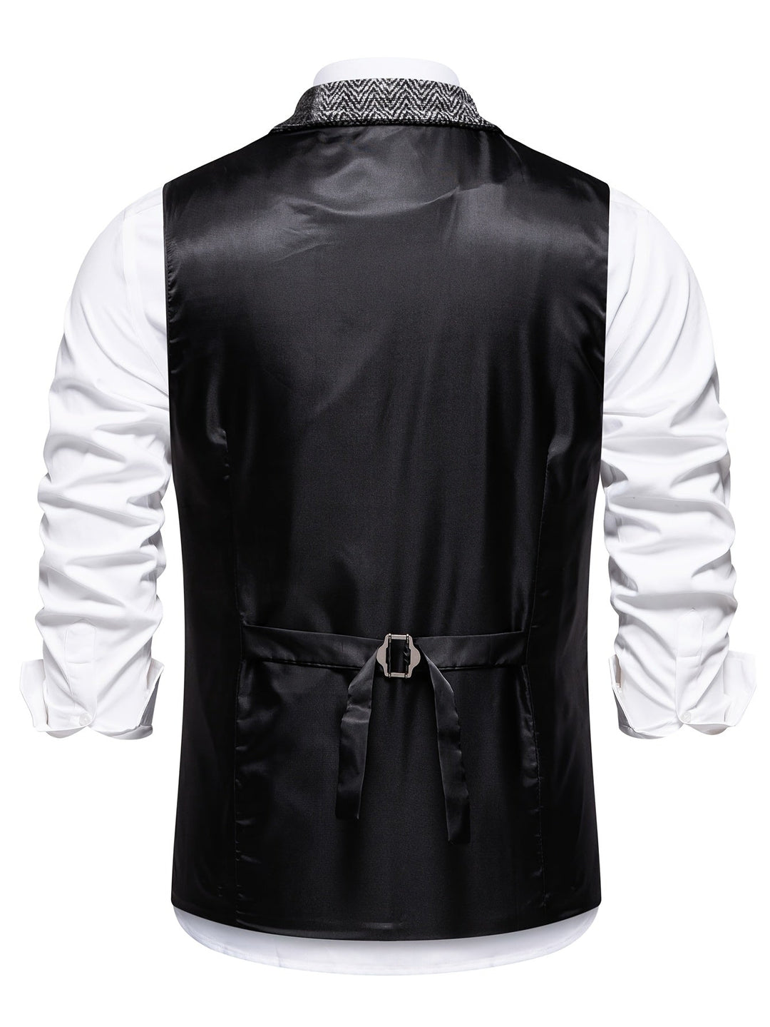 Benedict | Patchwork Vest with Herringbone Pattern