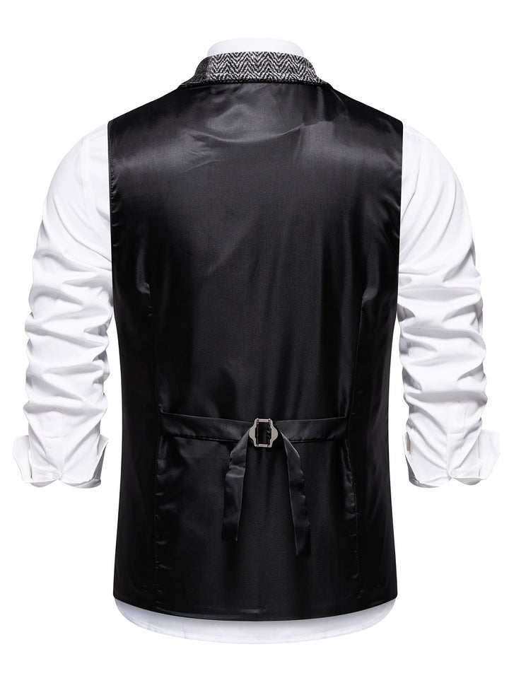 Benedict | Patchwork Vest with Herringbone Pattern