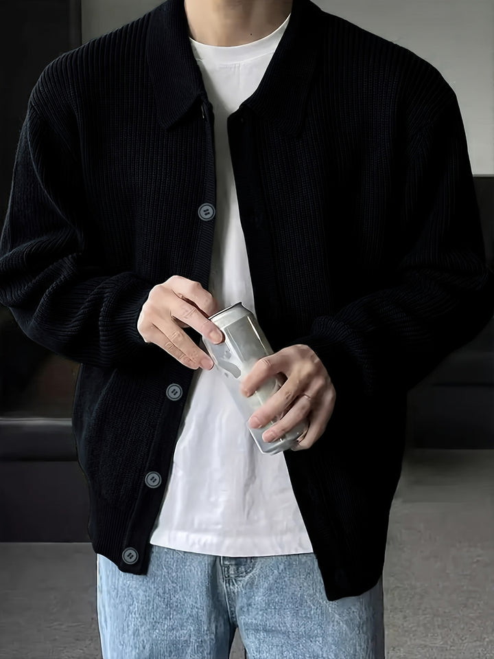 Wesley | Ribbed Collared Cardigan