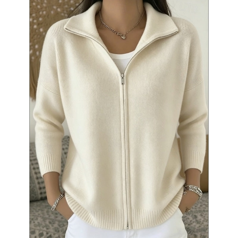 Lorena | Refined Zip-Front Cardigan