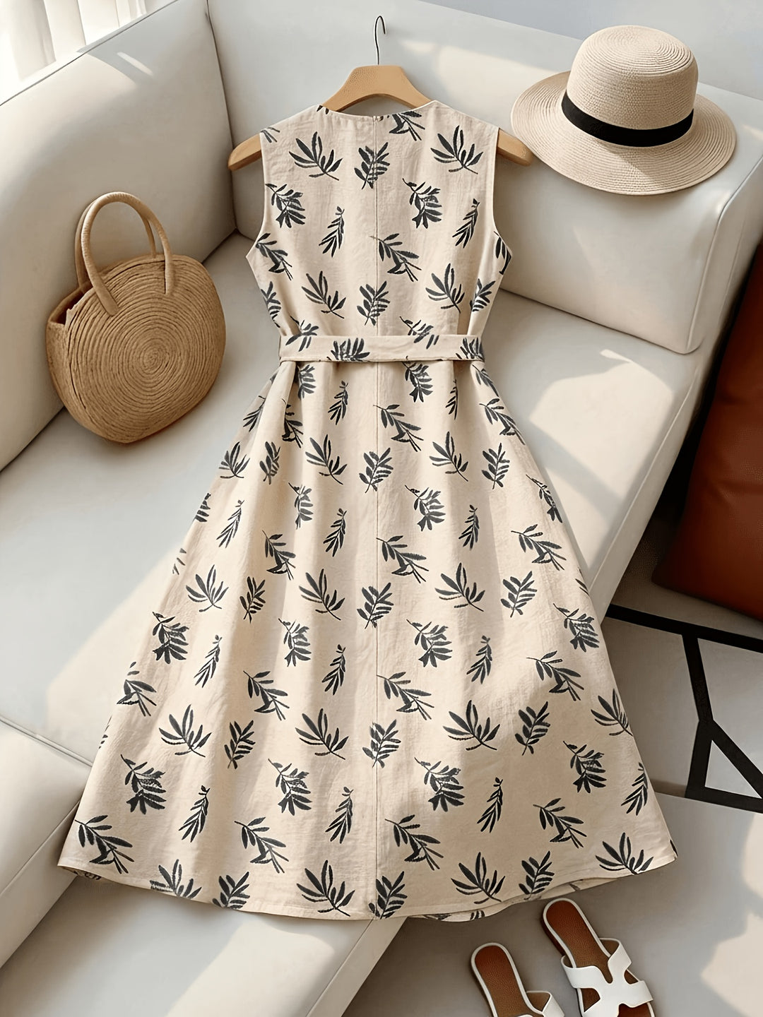 Constance | Belted Sleeveless Midi Dress
