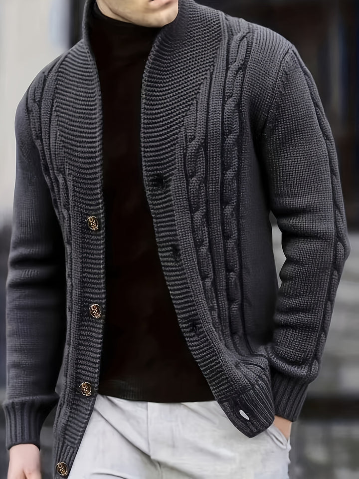 Donovan | Cable-Knit Button Cardigan