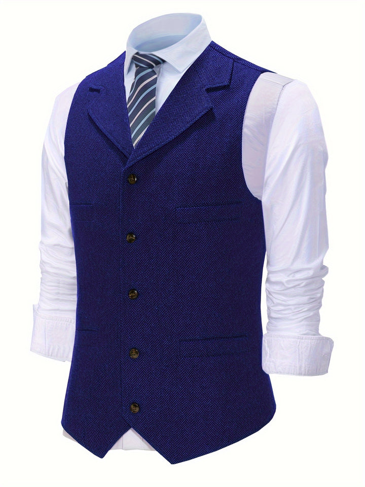 Emmett | Herringbone Tailored Waistcoat