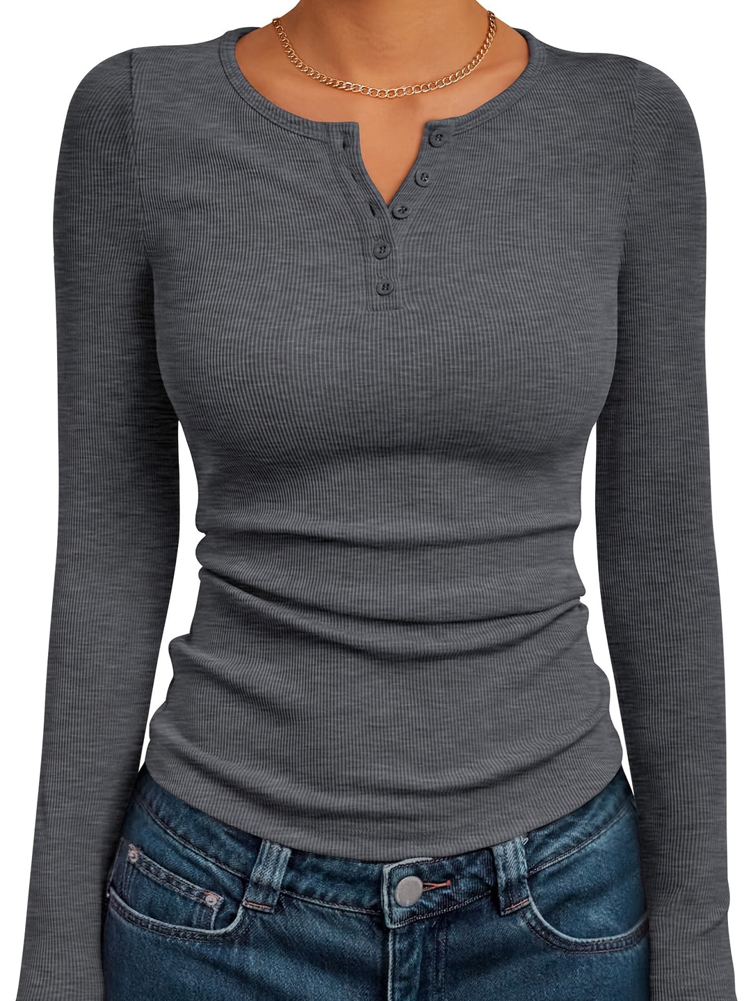 Brynn | Fitted Button Henley Top