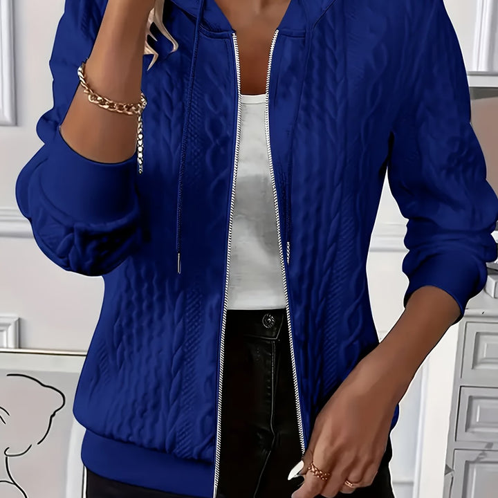 Pearl | Textured Zip-Up Hoodie