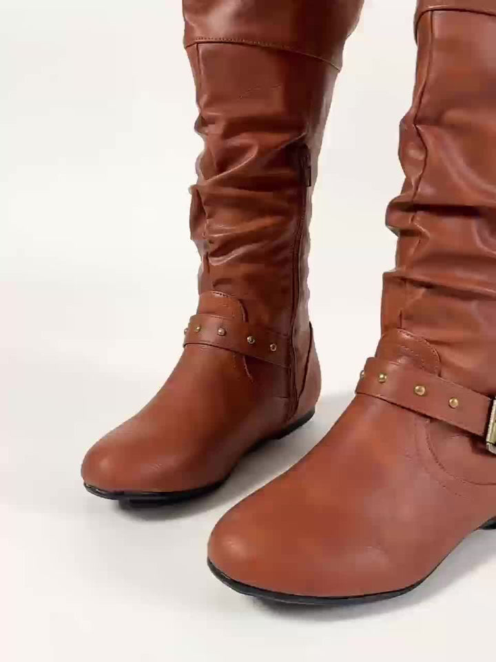 Tara | Slouch Buckle Tall Boots