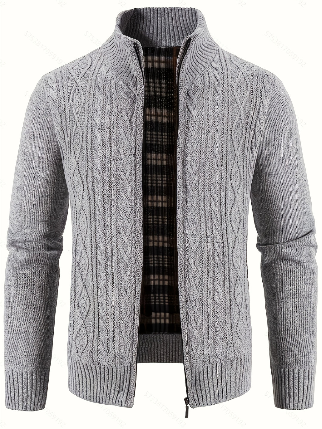 Edmund | Textured Stand-Collar Zip Cardigan