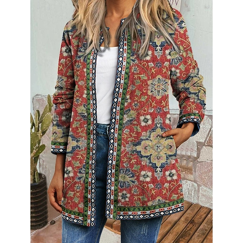 Saskia | Patterned Open-Front Jacket
