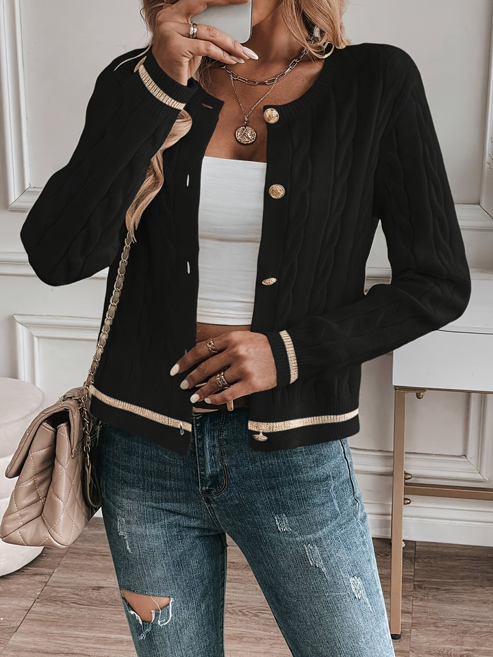 Gloria | Cable-Knit Buttoned Cardigan