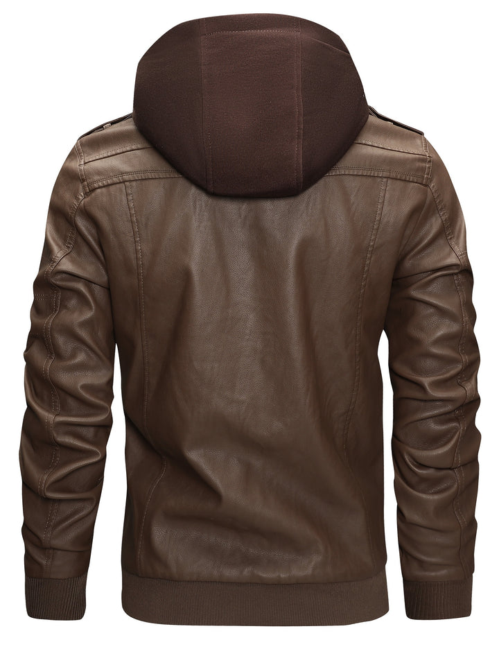 Donovan | Layered Hooded Moto Jacket