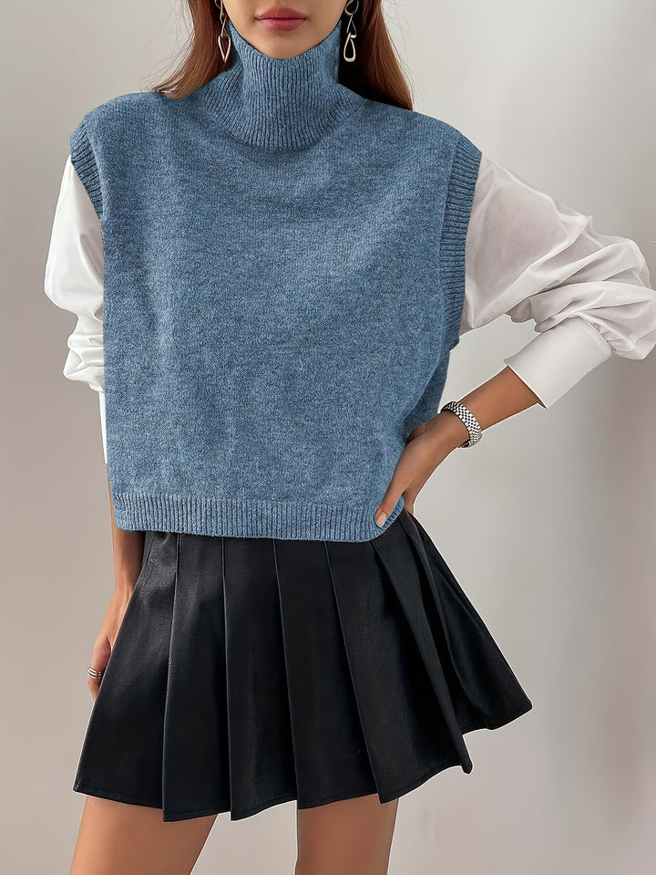 Eloise | High-Neck Sleeveless Sweater Vest