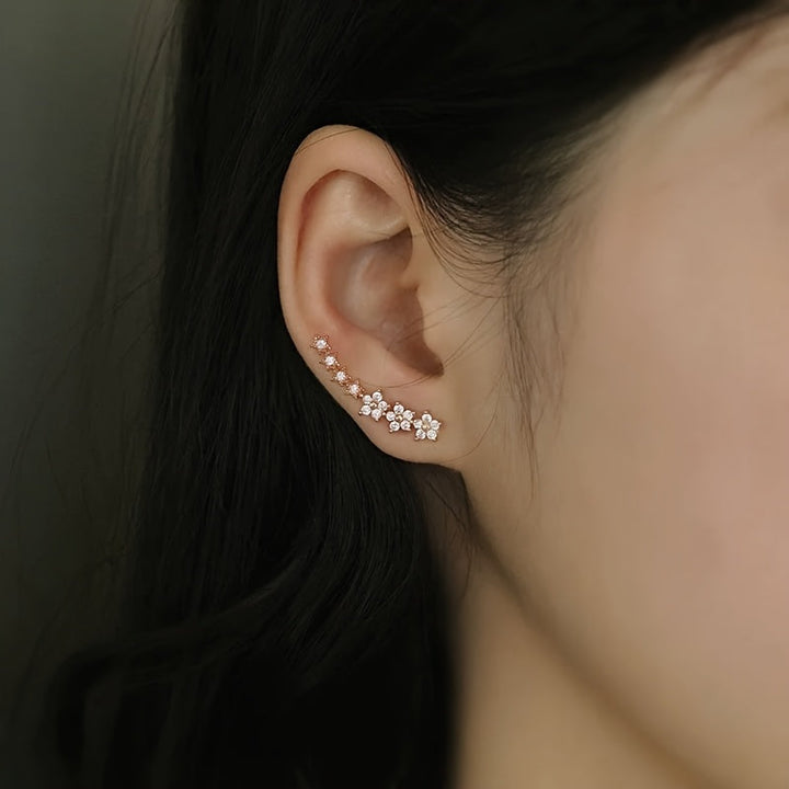 Constance | Timeless Floral Climber Earrings