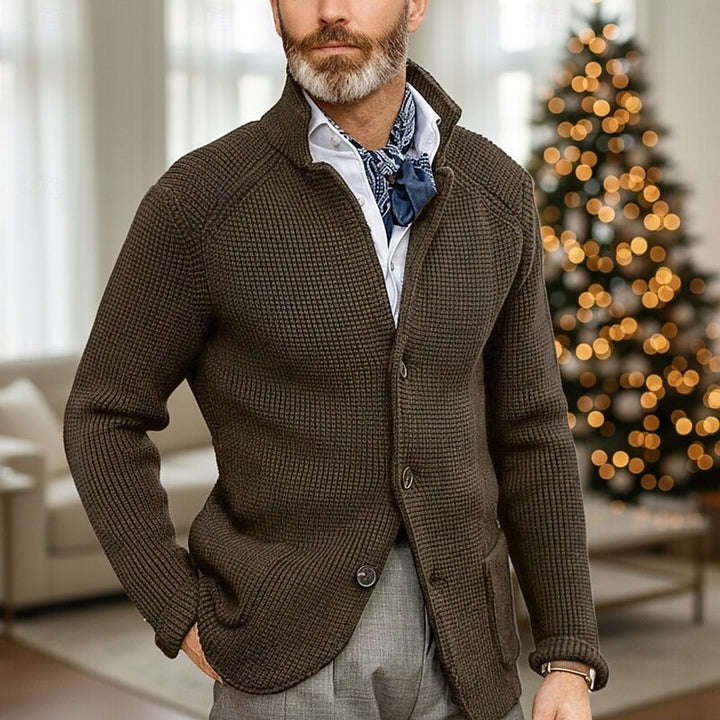 Fabian | Stand-Collar Button Cardigan