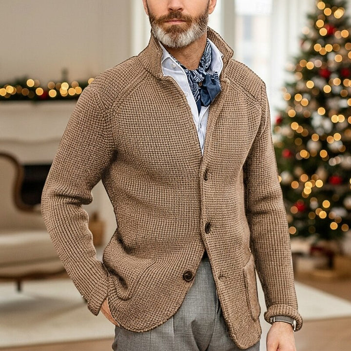 Fabian | Stand-Collar Button Cardigan