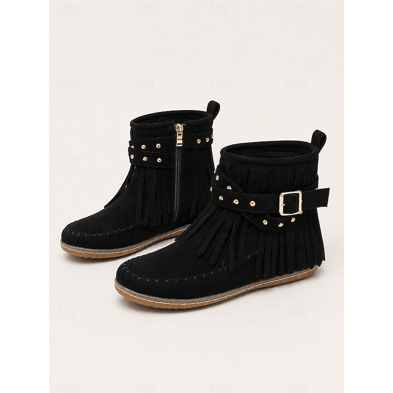 Maren | Fringed Western Ankle Boots