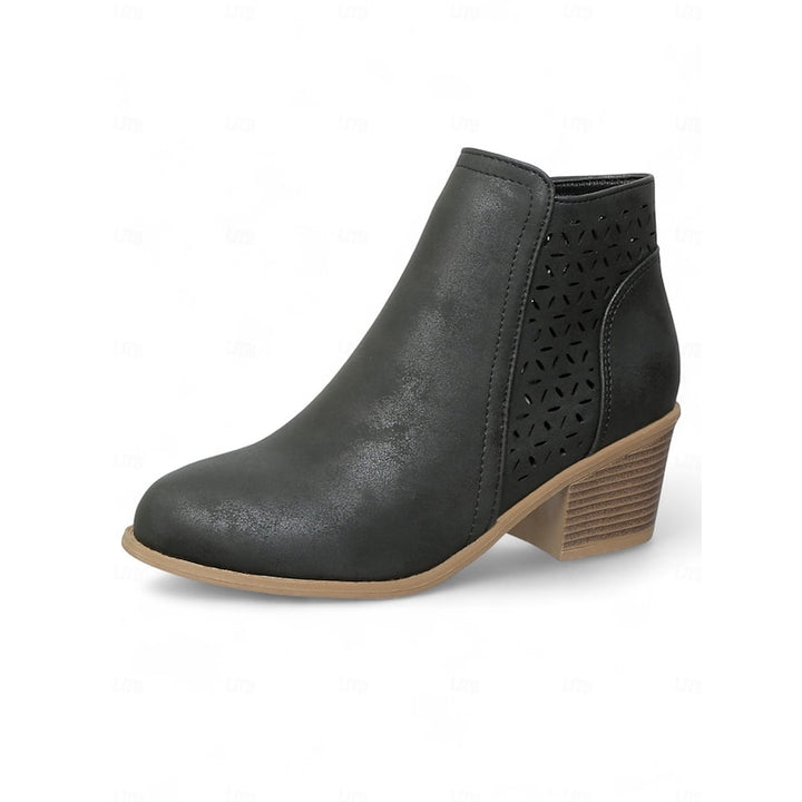 Adrienne | Cutout Block-Heel Ankle Boots
