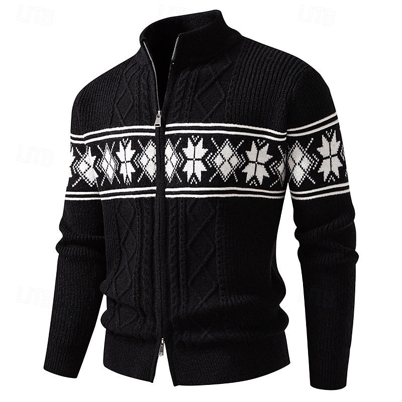 Marlon | Nordic Zip-Up Knit Cardigan
