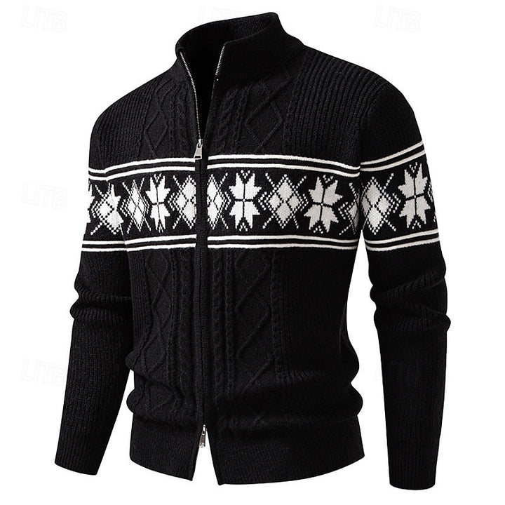 Marlon | Nordic Zip-Up Knit Cardigan