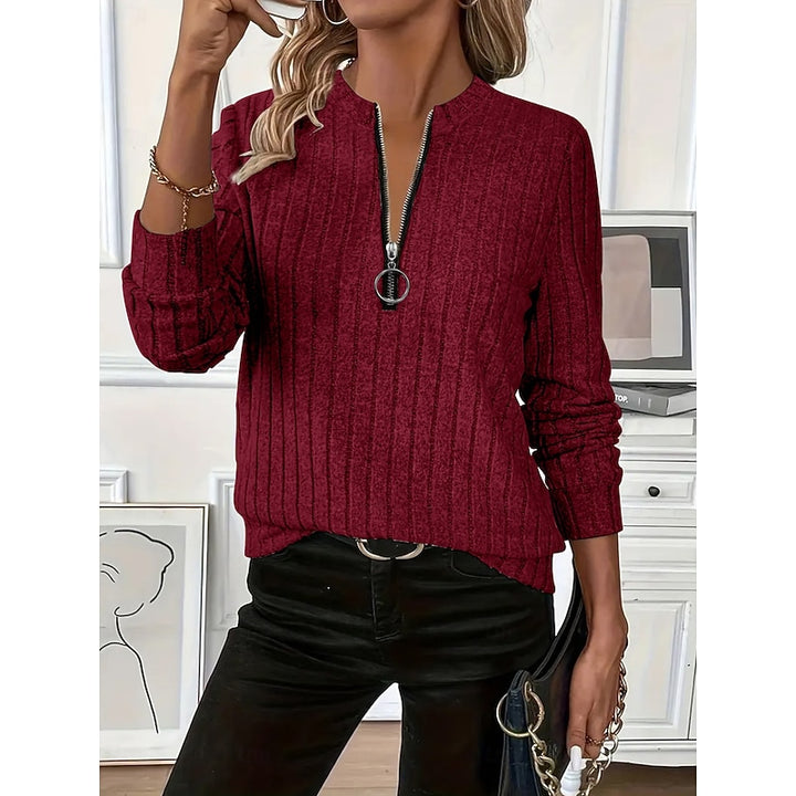Tamara | Zip-Neck Ribbed Top