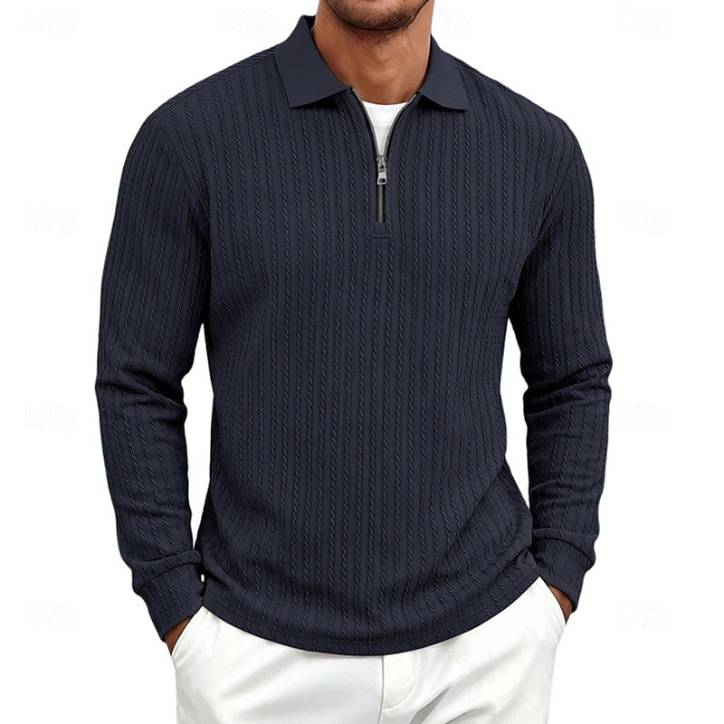 Bryson | Textured Quarter-Zip Polo Shirt