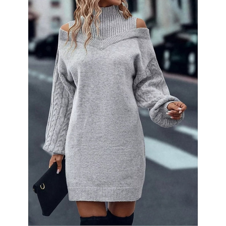 Everly | Cold-Shoulder Turtleneck Sweater Dress