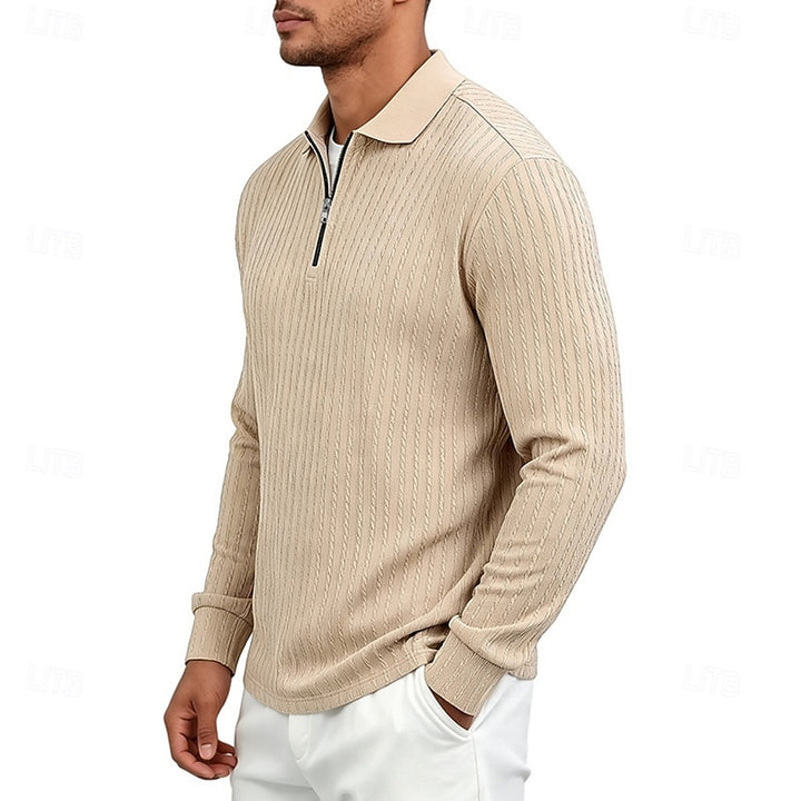 Bryson | Textured Quarter-Zip Polo Shirt