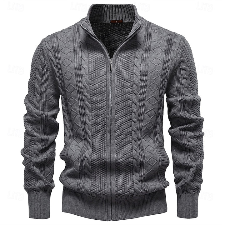 Clive | Cable-Knit Zip-Up Cardigan