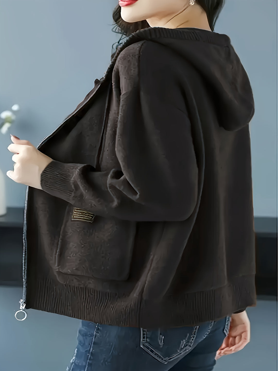 Gemma | Cosy Zip-Up Hooded Cardigan