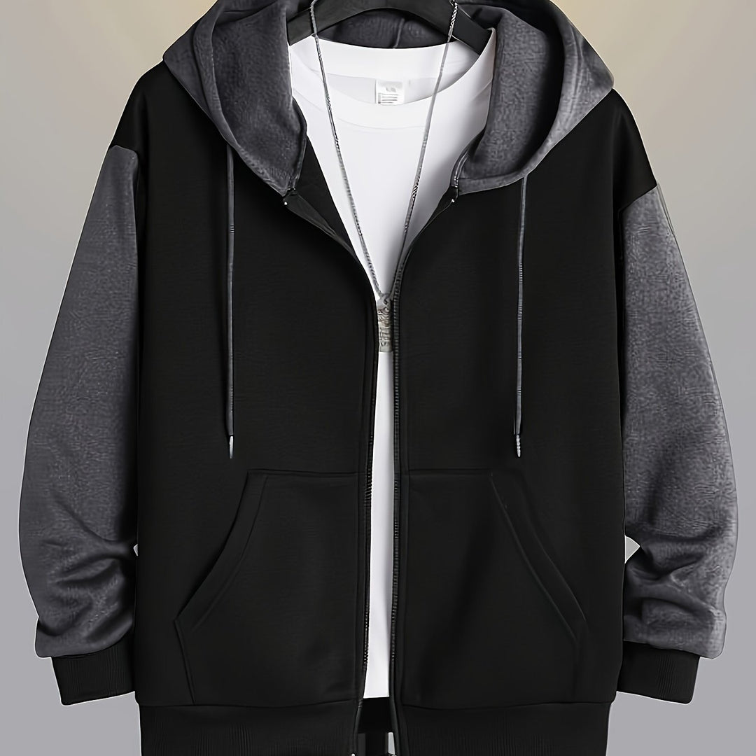Bryson | Colour-Block Zip-Up Hoodie