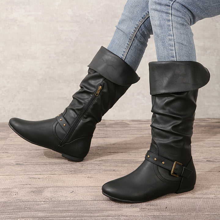 Tara | Slouch Buckle Tall Boots
