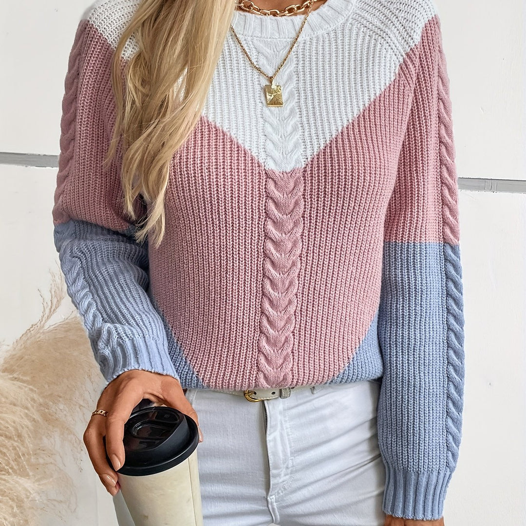 Linnea | Colour-Block Cable Sweater