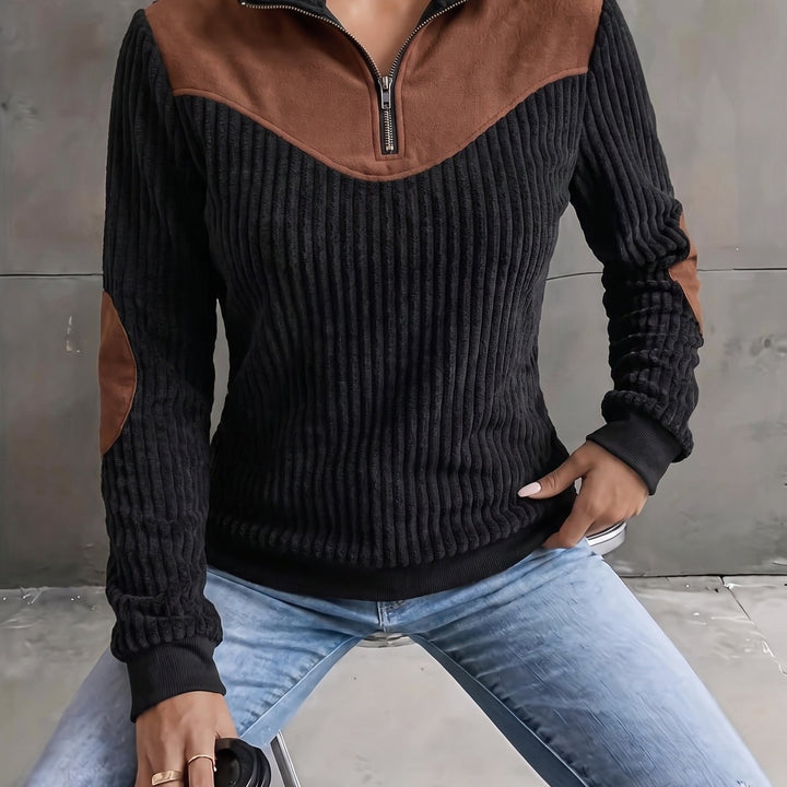 Everly | Half-Zip Ribbed Pullover